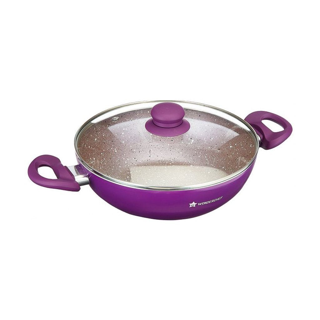 Royal Velvet Nonstick Wok With Lid Purple - 24cm